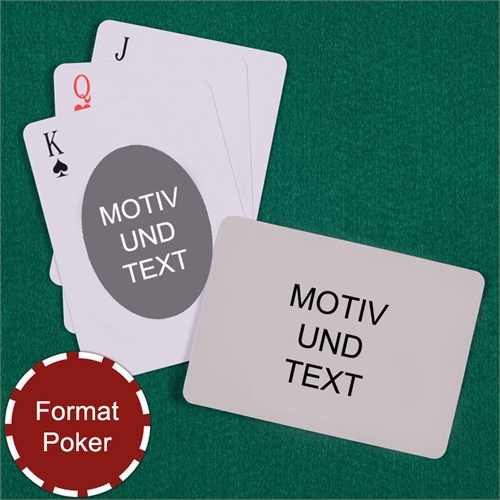 Spielkarten mit anpassbarer Vorder- und Rückseite quer im ovalen Stil  