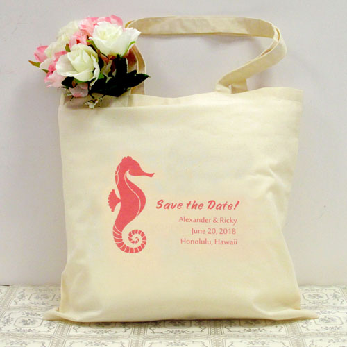Seepferdchen Hochzeitstag Stofftasche Personalisieren