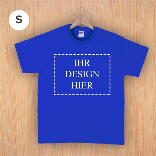 Größe S, T-Shirt, Blau Querformat, Personalisiert 100% Baumwolle