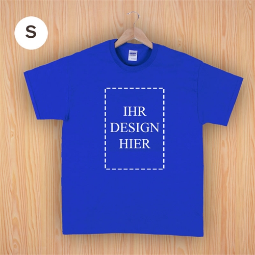 Größe S, T-Shirt, Blau, Hochformat, Personalisiert 100% Baumwolle