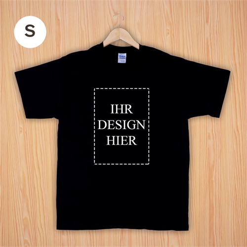 Größe S, T-Shirt, Schwarz, Hochformat, Personalisiert 100% Baumwolle