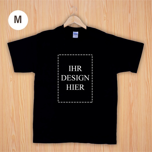 Größe M T-Shirt Schwarz Hochformat Personalisiert 100% Baumwolle