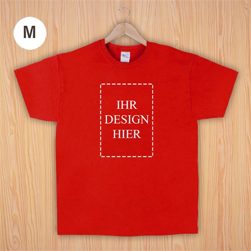 Größe M T-Shirt Rot Hochformat Personalisiert 100% Baumwolle