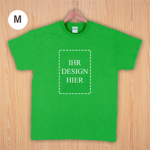 Größe M T-Shirt Grün Hochformat Personalisiert 100% Baumwolle