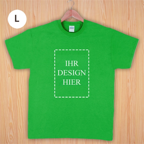Größe L T-Shirt Grün Hochformat Personalisiert 100% Baumwolle