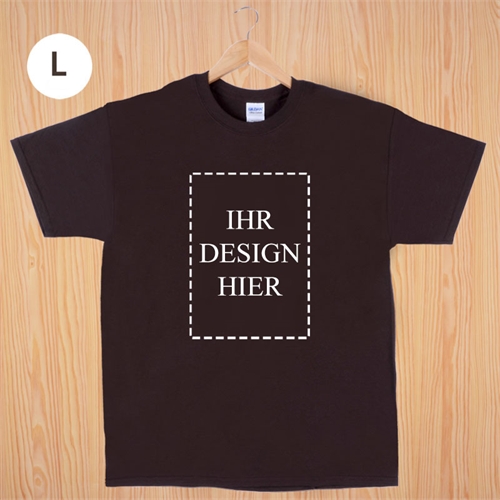 Größe L T-Shirt Braun Hochformat Personalisiert 100% Baumwolle
