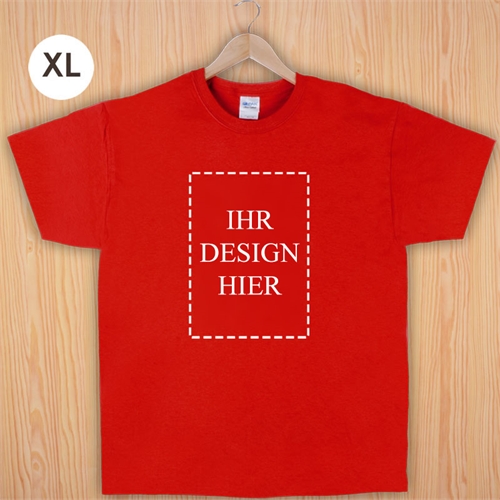 Größe XL T-Shirt Rot Hochformat Personalisiert 100% Baumwolle