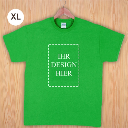 Größe XL T-Shirt Grün Hochformat Personalisiert 100% Baumwolle