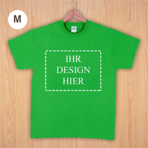 Größe M, T-Shirt, Grün, Querformat, Personalisiert 100% Baumwolle