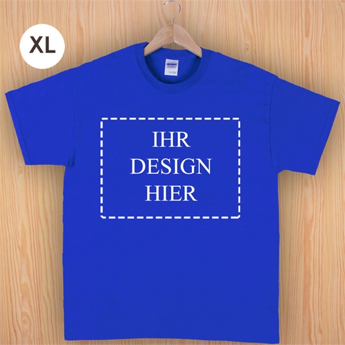 Größe XL, T-Shirt, Blau, Querformat, Personalisiert 100% Baumwolle