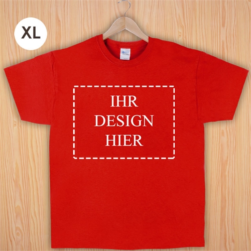Größe XL, T-Shirt, Rot, Querformat, Personalisiert 100% Baumwolle