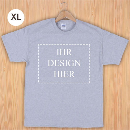 Größe XL, T-Shirt, Grau, Querformat, Personalisiert 100% Baumwolle