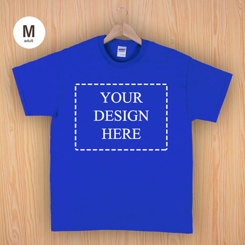 Größe M T-Shirt Blau 4er Collage, Querformat, Personalisierte Baumwolle
