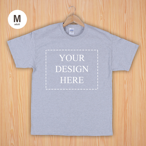 Größe M T-Shirt Silber Grau 4er Collage, Querformat, Personalisierte Baumwolle