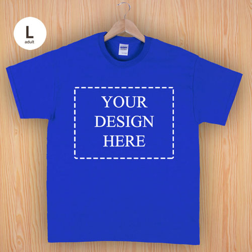 Größe L T-Shirt Blau 4er Collage, Querformat, Personalisierte Baumwolle