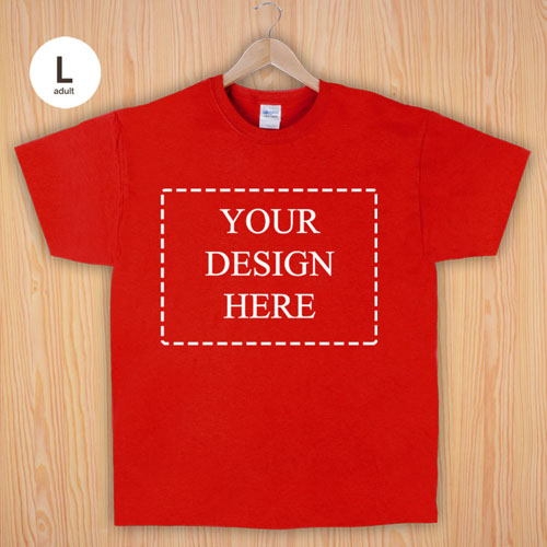 Größe L T-Shirt Rot 4er Collage, Querformat, Personalisierte Baumwolle