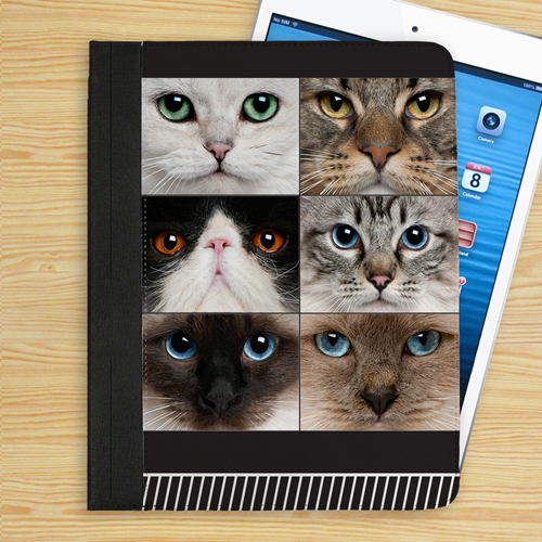 Schwarze Streifen 6er Collage iPad Foilo Case