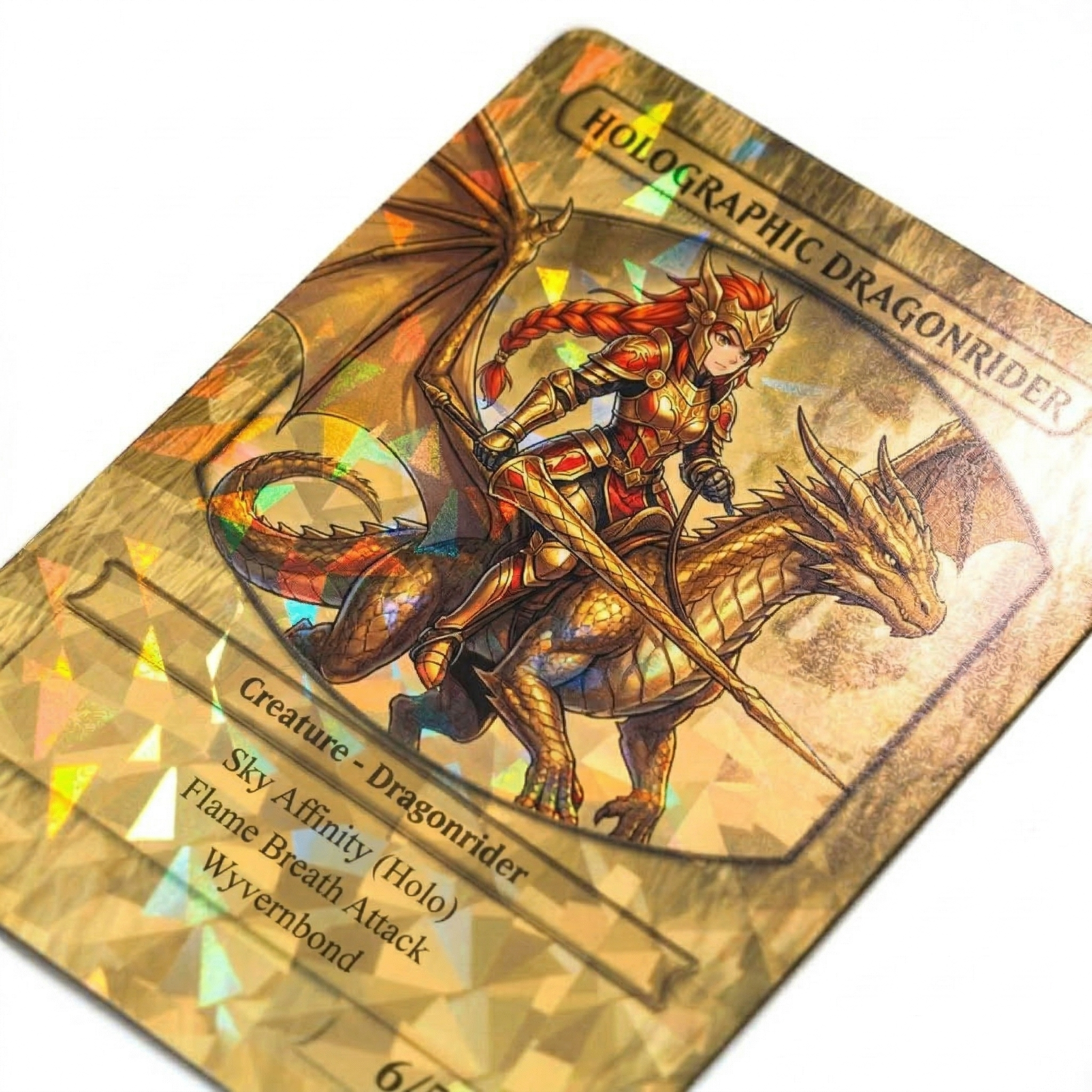 Spielkarte mit holografischen Gold-Foil-Splittern